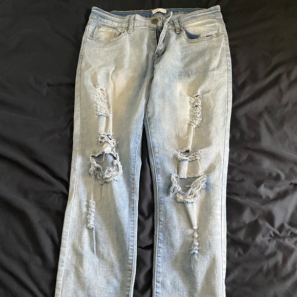 Jeans light blue bleach washed mens size 30 waist - Picture 1 of 4